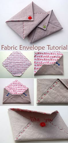 the instructions to make an envelope for someone's handmade card case or purse