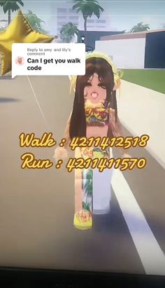 a cartoon character is walking down the street with a message in front of her that reads walk, run, and fly