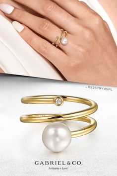 14K Yellow Gold Diamond and Pearl Bypass Ring
LR52679Y45PL Bypass Ring, Contemporary Ring, Women Rings, Gold Diamond, Birthstone