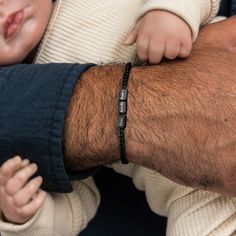 Engraving bracelet for men - Oliver Black. A silver bracelet with a rectangular engraved plate, an exciting and meaningful gift. Each name add a bead, can add more beads in the future You can engrave the names of your children\your names\date etc. High-quality bracelet resistant to shower, sea and pool 💧 Waterproof and guaranteed to never fade 100% handmade SKU : MP350-WP254 Size : The size of the bracelet - 7" or 7.5" + 1" extension chain.​​ Material : stainless steel Black Engraved Bracelets For Everyday, Adjustable Engraved Black Name Bracelet, Black Sterling Silver Bracelets For Friendship, Black Bracelets With Engraving Option For Personalized Gift, Black Sterling Silver Friendship Bracelets, Rectangular Black Beaded Bracelets For Gifts, Black Rectangular Beaded Bracelets For Gift, Black Engraved Spiritual Bracelets, Black Spiritual Engraved Bracelets