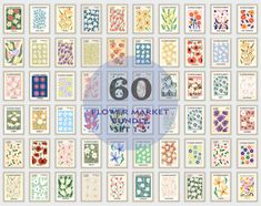 the 60 flower market bundle is shown in different colors