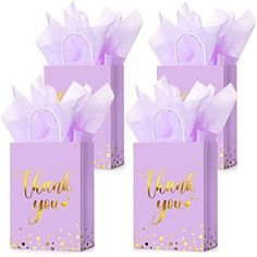 purple and gold thank you gift bags