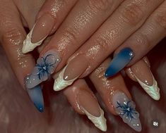 Nails Floral, Nails French Tip, Girly Acrylic, Formal Nails, Print Nails