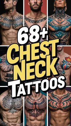 a man with tattoos on his chest and chest is featured in the cover of an article