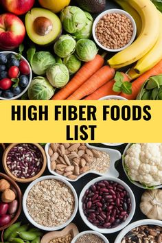 High Fiber Foods List Breakfast High In Protein And Fiber, High Fiber Meal Prep, High Fiber Diet Plan, High Fiber Meals, High Fiber Recipes, High Fiber Meal Plan, High Fiber Foods List, Fiber Foods List, Bland Diet Recipes