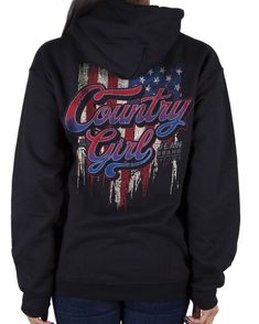 A softer feel and an easy fit, Pouch pocket, 50% Cotton/50% Polyester Country Girl Style Outfits, Country Jeans, Country Music Concert, Girls Clothing Stores, American Flag Hoodie, Country Sweatshirts, Western Wear Outfits, Cute Country Outfits, Country Girls Outfits