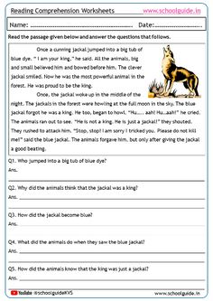 an animal worksheet for reading