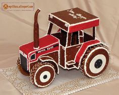 a cake made to look like a tractor