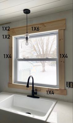 DIY window trim, window treatment, window update Inside House Trim Ideas, Front Of House Remodel Ideas, 1x4 Trim Baseboards Diy, Farmhouse Window Molding, Farmhouse Windows Trim, House Trim Styles, Diy House On A Budget, Farm Style Baseboards, Redo Window Trim