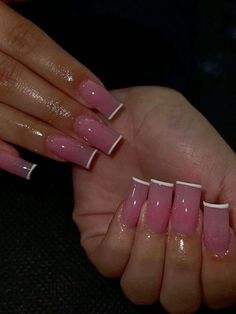 Old Fashion French Tip Nails, Short Acrylic French Nails, Shirt Pink Nails, Pink Jelly Nails Acrylic, Acyrilics Nails Ideas, Pink On Pink French Nails, Pink French Tip Acrylic Nails, Short Pink Nails, Pink French Manicure