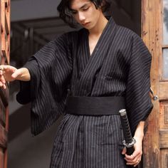 Check out this ⛩️ Black Traditional Men Kimono ⛩️ Shop & Grab 15% off with code 🎁 JPIN 🎁 #kimono #traditional #japanese #clothing Men Kimono, Traditional Japanese Clothing, Men's Kimono, Kimono Traditional, Male Kimono, Japanese Clothing, Obi Belt, Womens Kimono, Dark Shades