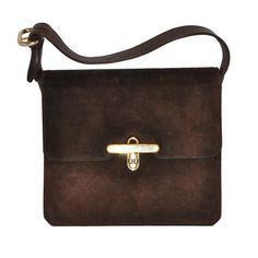 Gucci Classic Coco-Brown Suede Handbag | From a collection of rare vintage shoulder bags at https://www.1stdibs.com/fashion/handbags-purses-bags/shoulder-bags/ Iphone Bag, Handbags Black, Suede Handbags, Bag Stand, Burberry Handbags, Vintage Bag, Prada Handbags, Shoulder Messenger Bag, Gucci Handbags