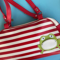 Rare Vintage Paul Frank Frog Handbag Circadian 1990’s Near Perfect Condition One Small Wear Mark, Not Noticeable, Shown In Photo Measures Approximately 13” X 6.5” High Almost Pristine Condition Paul Frank, Holly Hobbie, Friend Group, Shopping Spree, Old Toys, Cute Fits, Comfort Zone, Dream Wardrobe, Red White