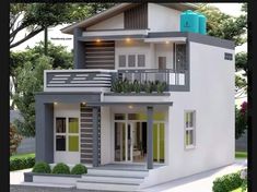 this is a 3d rendering of a modern house