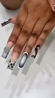 Punk Nails, Dope Nail Designs, Short Square Acrylic Nails, Exotic Nails, Bling Acrylic Nails, Short Acrylic Nails Designs, Square Acrylic Nails, Dope Nails, Short Acrylic Nails