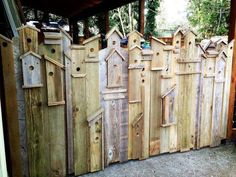 a wooden fence made out of old wood