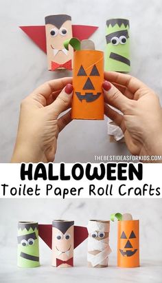 halloween toilet paper roll crafts for kids that are fun and easy to make with the kids