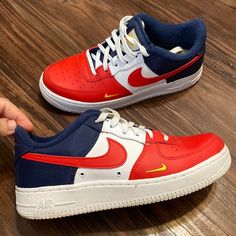 Size 5.5 Y, But Runs Big. Equivalent To Size 7 Womens , And Size 5.5 In Mens Only Used A Few Times, No Creases Nike Air Force, Womens Shoes Sneakers, Independence Day, Nike Women, Womens Sneakers, Nike Shoes, Shoes Sneakers, Running, Nike