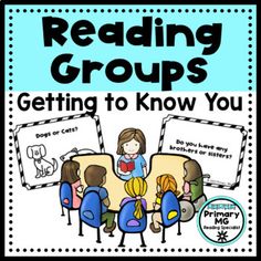 reading groups getting to know you poster with children sitting at a table in front of them