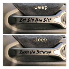 two car emblems that say jeep, but did you die?