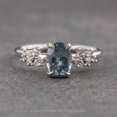 blue montana sapphire Tulip Basket, Sapphire And Diamond Engagement Ring, Detailed Engagement Ring, Basket Setting, Unique Diamond Rings, Unique Engagement Ring, Montana Sapphire, Unique Diamonds, Round Rings