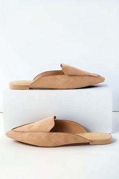 Lulus Exclusive! The Lulus Joelle Camel Suede Loafer Slides are model-off-duty meets office chic! Elevate any outfit with these vegan suede loafer slides with a pointed-toe upper, piped detail, and a notched collar. Slip-on design is perfect for on-the-go gals! 0. 25" rubber heel. Lightly cushioned insole. Rubber sole has nonskid markings. ALL MAN MADE MATERIAL. Imported. Lulus | Joelle Camel Suede Loafer Slides | Size 11 | Brown | Vegan Friendly. Loafer Slides, Office Chic, Suede Mules, Design Clothes, Chic Office, Suede Loafers, Models Off Duty, Notched Collar, Rubber Heels