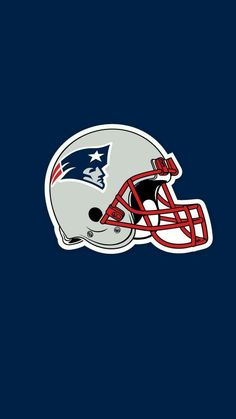 a new england football helmet on a blue background