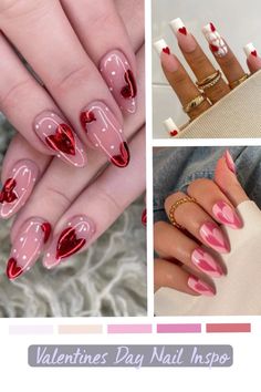 Perfect valentines day lovely heart shaped nail designs. From blush pink nail designs to date-ready nails. #valentinesnails #februarynailsideas Blush Pink Nail Designs, Edgy Looks, Diy Skin Care Recipes, Trendy Nail Art Designs