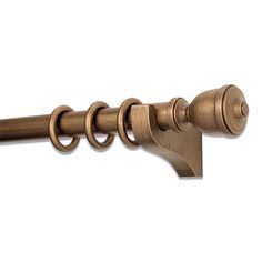 the curtain rod is made out of bronze metal