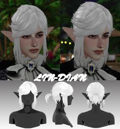 an animation character with white hair and horns