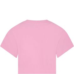 Color: Pink Pink cotton T-shirt, cropped, short sleeves, with ribbed crew neck. It is embellished with multicolored print and logo on the front. 100% Cotton. Wash at 30°C. Sporty Pink Cropped T-shirt With Short Sleeves, Crew Neck Cotton Cropped Shirt With Logo Print, Cotton Crew Neck Cropped Shirt With Logo Print, Basic Pink Cropped T-shirt With Short Sleeves, Cotton Logo Print Crew Neck Crop Top, Crew Neck Cotton Crop Top With Logo Print, Cotton Crew Neck Crop Top With Logo Print, Basic Cropped T-shirt With Logo Print, Sporty Logo Print Crew Neck Crop Top