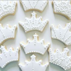 decorated cookies with royal crowns on them