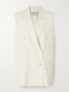 GABRIELA HEARST Mayte double-breasted silk and wool-blend vest | NET-A-PORTER Preppy Vest, Tweed Vest, Gabriela Hearst, Estilo Preppy, Fantasy Gowns, Wool Vest, Outerwear Vest, Matching Pants, Sleeveless Vest