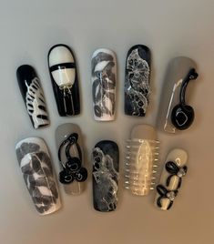 Cruise Nails, Vegas Nails, Nail Art Pictures, Punk Nails, Nails Now, Grunge Nails, Dope Nail Designs, Classy Acrylic Nails, French Nail