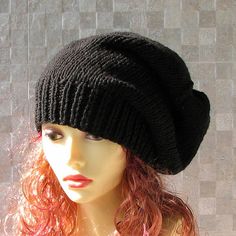 Hand knitted oversized unisex Vegan beanie. Dreadlock hat for #mensfashion #knitted #knitting #hair #hairstyles #mensbeanie Mens Beanie, Hand Knit Hat, Hat For Man, Slouchy Beanie, Skull Cap Beanie, Skull Cap, Beanie Hats, Hand Knitting, Knitted Hats