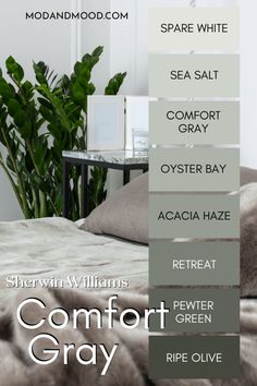 the color scheme for comfort gray is shown