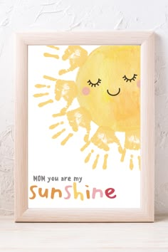 Mothers day keepsake |Flower Handprint Craft Art, Printable, For Mom, Dad, or Grandma / Handprint, Footprint, Gift from Kids or Grandkids Sunshine Handprint, Baby Art Crafts, Footprint Crafts, Baby Art Projects, Toddler Arts And Crafts, Footprint Art, Handprint Craft, Handprint Crafts, Handprint Art