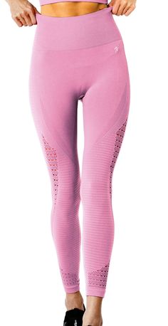 Mesh Detail Legging with Ribbing in Pink Take your game to the next level in our ultra-luxurious mesh leggings with ribbing detail in pink. Featuring a sturdy and form-fitting fabric to shape around your body and cutout mesh detailing for extra cooling and breathability. Look your best during your workouts or just a casual day about town. Features at a Glance: High-compression fabric Reflective protection Moisture-resistant material 50+ UV protection Fashionable style Smooth waistband for comfor Sports Bra And Leggings, Mesh Leggings, Seamless Sports Bra, Compression Fabric, Racerback Sports Bra, Compression Leggings, Athletic Leggings, Seamless Leggings, Mens Activewear