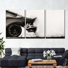 Drifting Sports Car Wall Art will create that wow effect in your room. Have your dream vehicle placed on your favorite walls and let others know your class of choosing vehicles. Wall Art Mens Bedroom, Crazy Posters, Guy Living Room, Guy Home Decor, Guy Room Ideas, Basement Vibes, Bachelor Bedroom, Car Room Decor, Masculine Wall Art