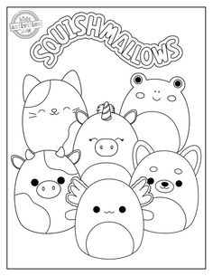 Squishmallow Coloring Pages Squishmallow Coloring Pages, Free Kids Coloring Pages, Bunny Coloring Pages, Paper Doll Template, Easy Coloring Pages, Kraf Diy, Cartoon Coloring Pages, Animal Coloring, Cool Coloring Pages