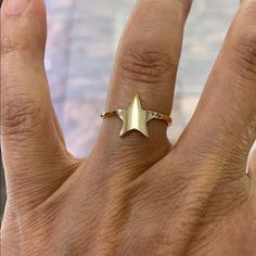 Star 14k Yellow Real Gold Ring Band Size 4 5 6 7 8 9 D-1.7 White Gold Star Charm Jewelry In 14k Gold, 14k White Gold Star Charm Jewelry, 14k White Gold Jewelry With Star Charm, Rose Gold 14k Gold Star Jewelry, Dainty Star-shaped Yellow Gold Jewelry, Dainty Yellow Gold Star Jewelry, Luxury 14k Gold Star-shaped Jewelry, 14k White Gold Star-shaped Jewelry, White Gold Star-shaped 14k Gold Jewelry