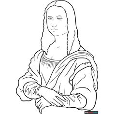 Easy Mona Lisa Coloring Page - Free & Printable Coloring Sheet Lisa Coloring, Easy Drawing Guides, Free Printable Coloring Sheets, Drawing Guides, Popular Cartoons, Kids Print, Printable Coloring Sheets, Cat Coloring Page, Drawing Tutorial Easy