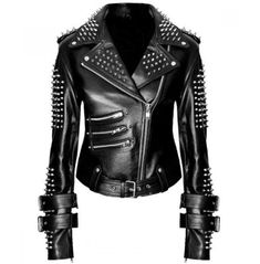 Spiked Leather Jacket, Graffiti Clothing, Gothic Mode, Goth Metal, Metal Jacket, Stylish Leather Jacket, Studded Leather Jacket, Black Punks, Estilo Rock