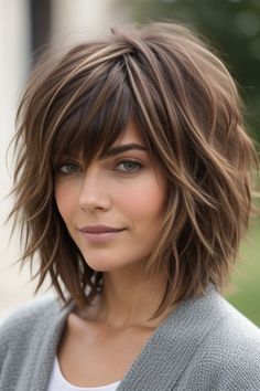 28+ Shag Haircuts Thin Hair 5 Haircuts Medium Length Fine Hair, Short Shag Hairstyles With Curtain Bangs, Short Shag Bob Hairstyles, Growing Out A Shag Haircut, Shaggy Bob With Bangs Fine Hair, Shag Hairstyles Fine Hair, Thick Hair Shag Haircut, Choppy Shag Hairstyles Medium With Bangs, Short Shaggy Haircuts For Thick Hair