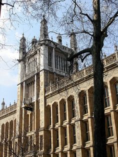 a large building with many windows and towers