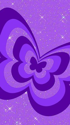 an abstract purple flower with stars in the background