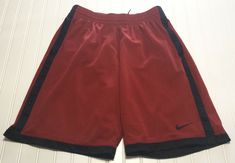 NIKE BASKETBALL Mens Size M Activewear Shorts Pockets Polyester Red Black. Very good condition Elastic stretch waistband- drawstring 2 front pockets Waist measures 14”-18” across with elastic stretch waistband Hips measure 24.5” across Front rise 12.75” Back rise 16.5” Inseam measures 10.5” Leg opening 13.25” across Outseam measures 22” Thank you for looking Nike University Red Sports Shorts, Red Athletic Shorts For Sports Events, Red Nike Athletic Shorts, Nike Red Sporty Athletic Shorts, Nike Sporty Red Athletic Shorts, Active Wear Shorts, Nike Basketball, Active Wear, Basketball