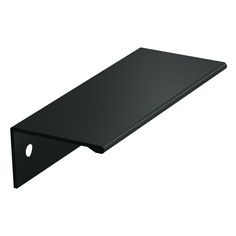 a black shelf with holes on it