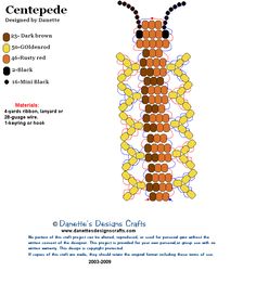 an insect is shown in the form of a cross - stitch pattern, with different colors and sizes