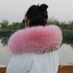 Top Rated Women Real Raccoon Fur Scarf Collar Winter Coat Hat Trim Fur Scarves Warm Shawl, Women's Accessories